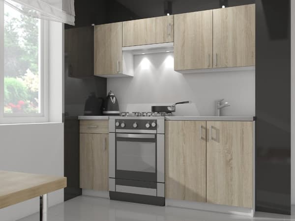 Skab LIMA S80 + HVID PLADE / SONOMA EGETRÆ