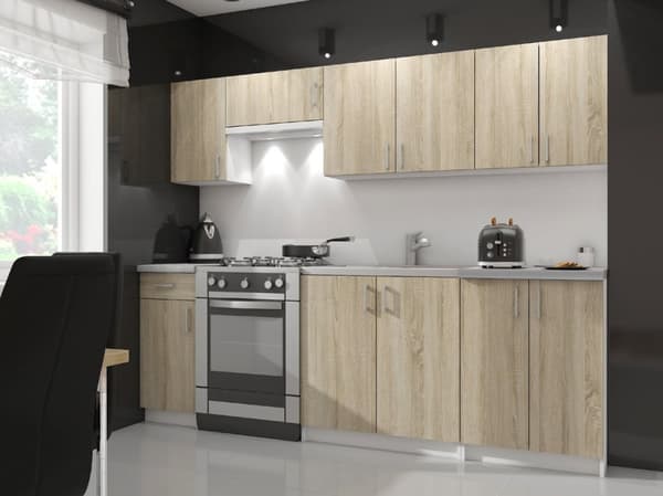 Skab LIMA S80 + HVID PLADE / SONOMA EGETRÆ