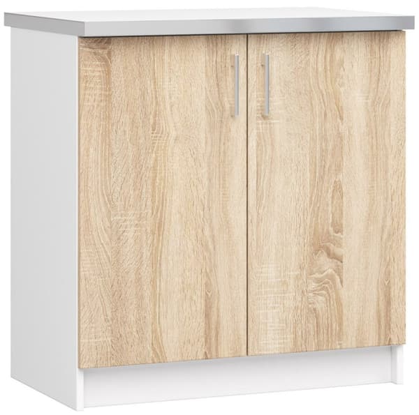Skab LIMA S80 + HVID PLADE / SONOMA EGETRÆ