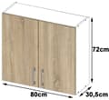 Pikkukuva 4 / 6: 80 cm korkea LIMA seinäkaappi keittiöön D2 H720