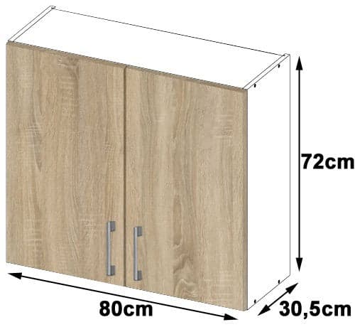 80 cm korkea LIMA seinäkaappi keittiöön D2 H720