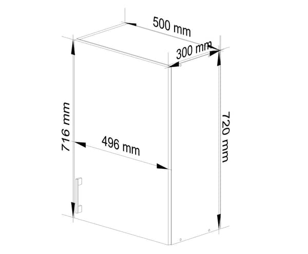 Skab LIMA W50 /720/ HVID/DÆK SONOMA