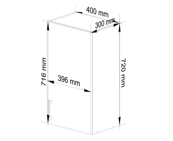 SEINÄKAAPPI KITCHEN 40cm D1 H720 LIMA