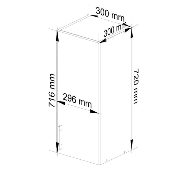 SEINÄKAAPPI 30cm D1 H720 LIMA