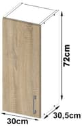 Pikkukuva 4 / 5: SEINÄKAAPPI 30cm D1 H720 LIMA