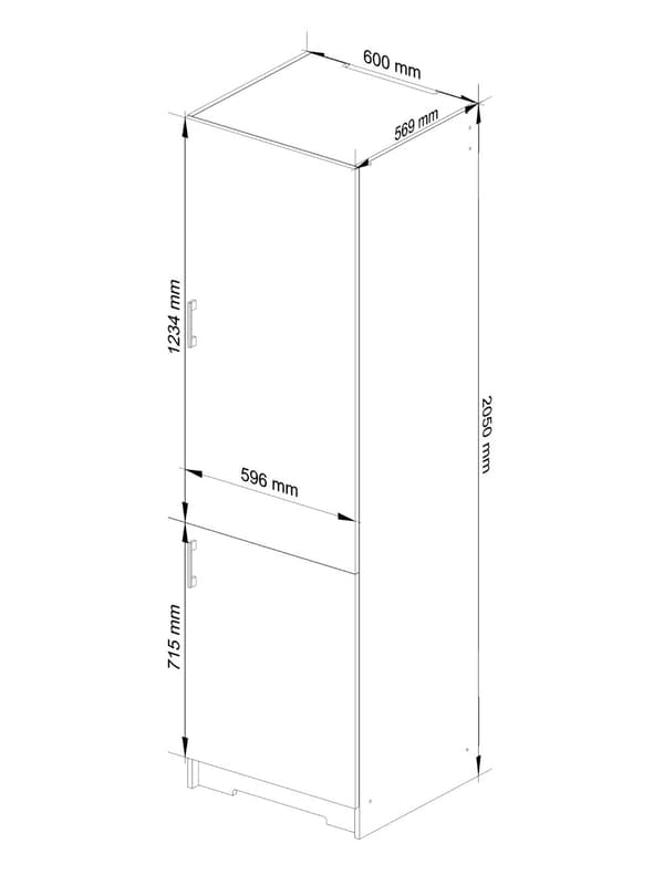 Skab LIMA S60LO/205 HVID/DÆK SONOMA