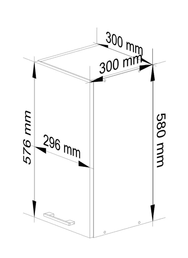 Kaappi OLIWIA W30 H580 VALKOINEN