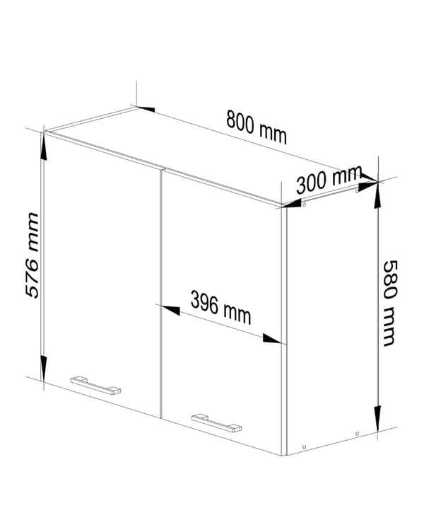 Skab OLIWIA W80 H580 HVID