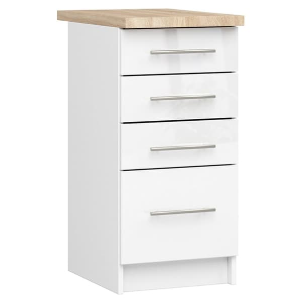 Kaappi OLIWIA S40 SZ4 + PÖYTÄ VALKOINEN / VALKOINEN KIILLO