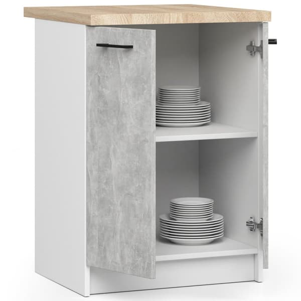 Skab OLIWIA S60 + PLADE HVID / BETON