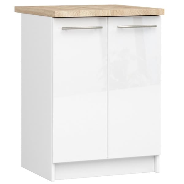Skab OLIWIA S60 2D + PLADE HVID / HVID GLANS