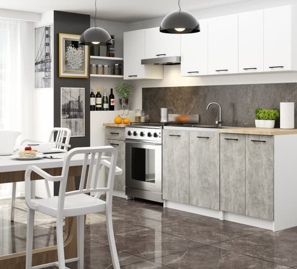 Skab OLIWIA S80ZL HVID / BETON