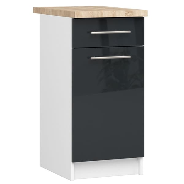 Skab OLIWIA S40 SZ1 + PLADE HVID / GRÅ GLANS