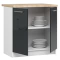 Miniatyrbillede 2 af 6: Skab OLIWIA S80 + PLADE HVID / GRÅ GLANS
