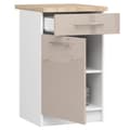 Miniatyrbillede 2 af 6: Skab OLIWIA S50 SZ1 + PLADE HVID / CAPPUCCINO GLANS