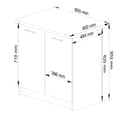Miniatyrbillede 3 af 6: Skab OLIWIA S80 + PLADE HVID / METALIK GLANS