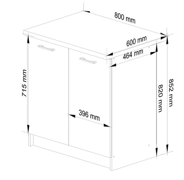 Skab OLIWIA S80 + PLADE HVID / METALIK GLANS