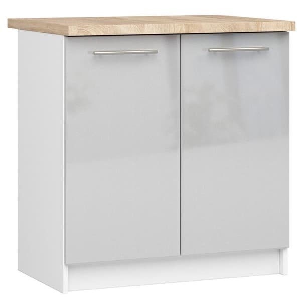 Skab OLIWIA S80 + PLADE HVID / METALIK GLANS