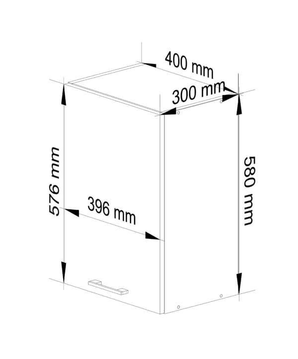 Kaappi OLIWIA W40 H580 VALKOINEN / BETONI