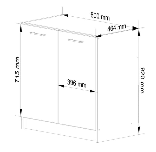 KEITTIÖKAAPPI PESUALTAAN ALLA OLIWIA S 80cm VALKOINEN-PUNAINEN KIILLO