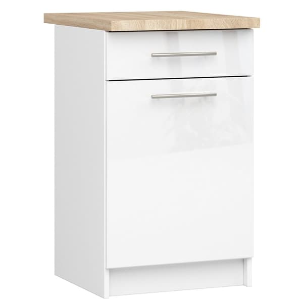 Kaappi OLIWIA S50 SZ1 + PÖYTÄ VALKOINEN / VALKOINEN KIILLO