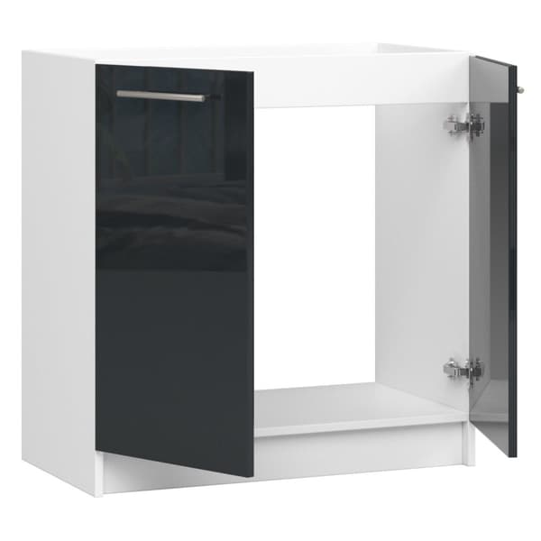 KØKKENSKAB UNDER VASKEN OLIWIA S 80cm HVID-GRANIT GLANS
