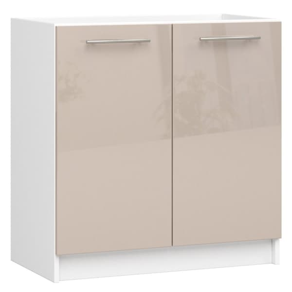 KØKKENSKAB UNDER VASKEN OLIWIA S 80cm HVID-CAPPUCCINO GLANSET