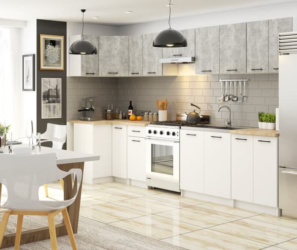Skab OLIWIA W80 H580 HVID / BETON
