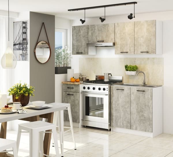 Skab OLIWIA W80 H580 HVID / BETON