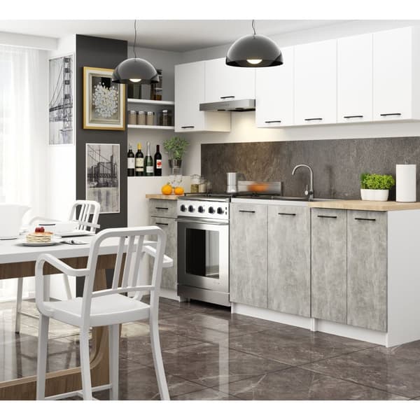 Skab OLIWIA S90/90 + PLADE HVID / BETON