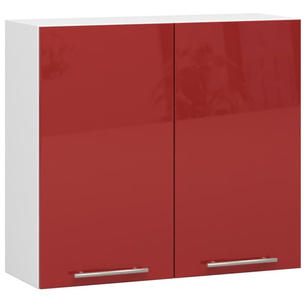 Hængeskab KØKKEN OLIVIA I 80cm HVID-RØD HIGH GLOSS H720