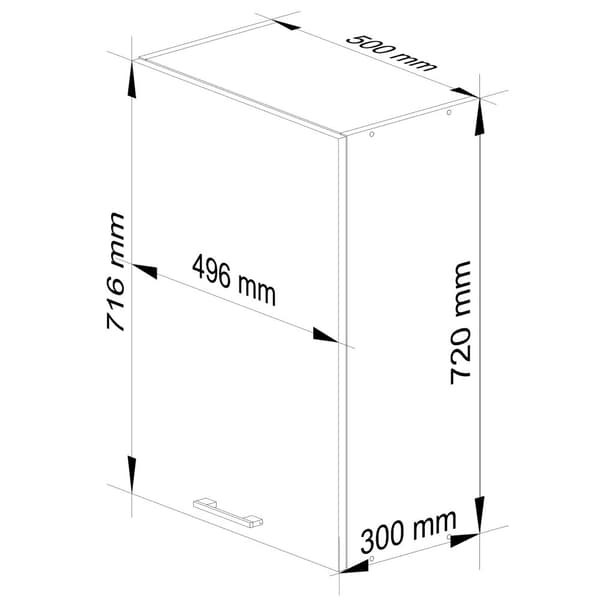 HÄNGSKÅP KÖK OLIVIA I 50cm VIT-VIT GLANSA H720