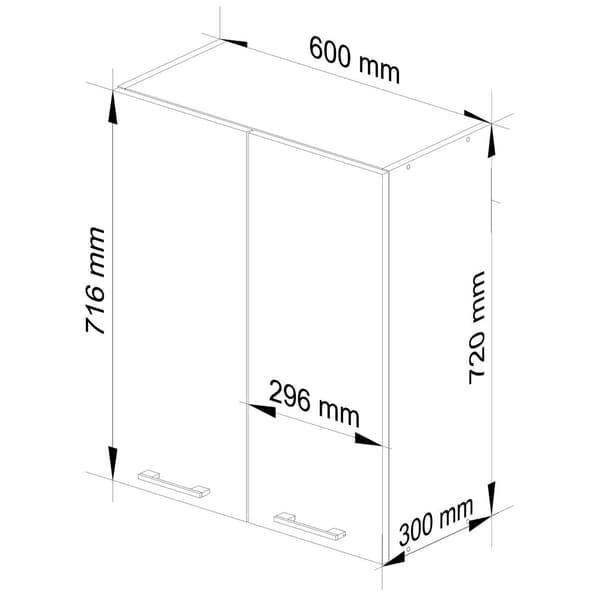 HÆNGENDE KØKKENSKAB OLIWIA I 60cm HVID-HVID GLANS H720