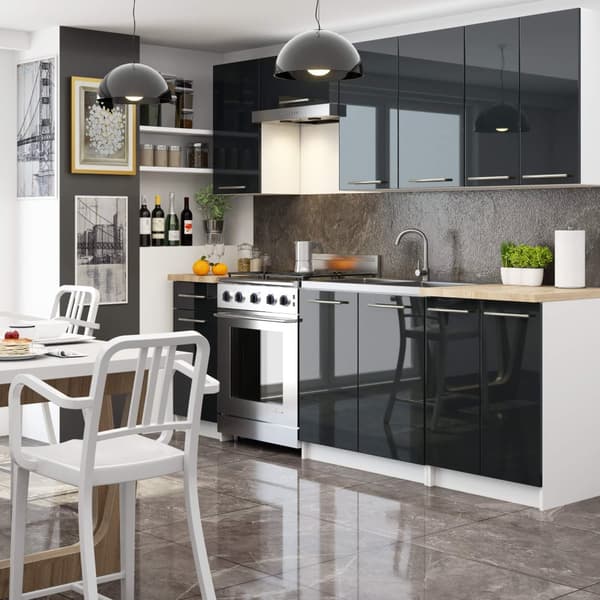 Skab OLIWIA W60OK HVID / GRAFIT GLANSET