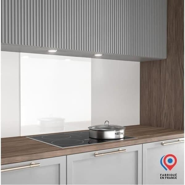 Stänkskydd - Spiskåpsfäste - AURYS - Glas - Extra vit - Vitlackerad - 700*600 - 6 mm