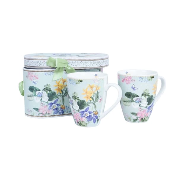 Krus MIA FLORA H10,5cm 340ml 2stk i gaveæske