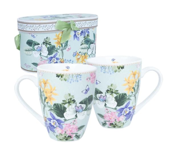 Krus MIA FLORA H10,5cm 340ml 2stk i gaveeske