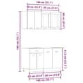 Miniatyrbilde 10 av 11: vidaXL Kjøkkenskapssett 4 deler artisan eik konstruert tre