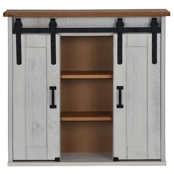 vidaXL Hengeskap HALDEN med 2 skyvedører hvit 75x22,5x70 cm furu