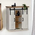 Miniatyrbilde 2 av 8: vidaXL Hengeskap HALDEN med 2 skyvedører hvit 75x22,5x70 cm furu