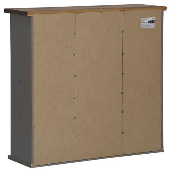 vidaXL hængeskab HALDEN 2 skydedøre 75x22,5x70 cm fyrretræ grå