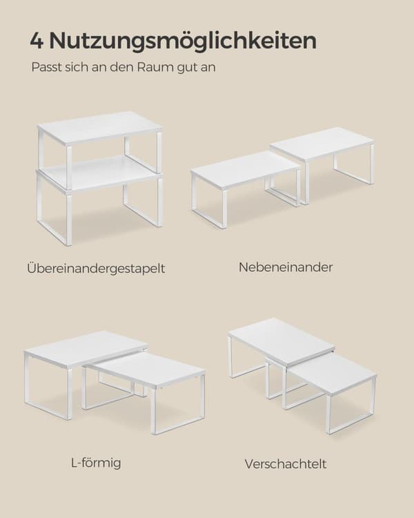 Kitchen Board Set-set med 4-med metalramme-wolkwit snehvid