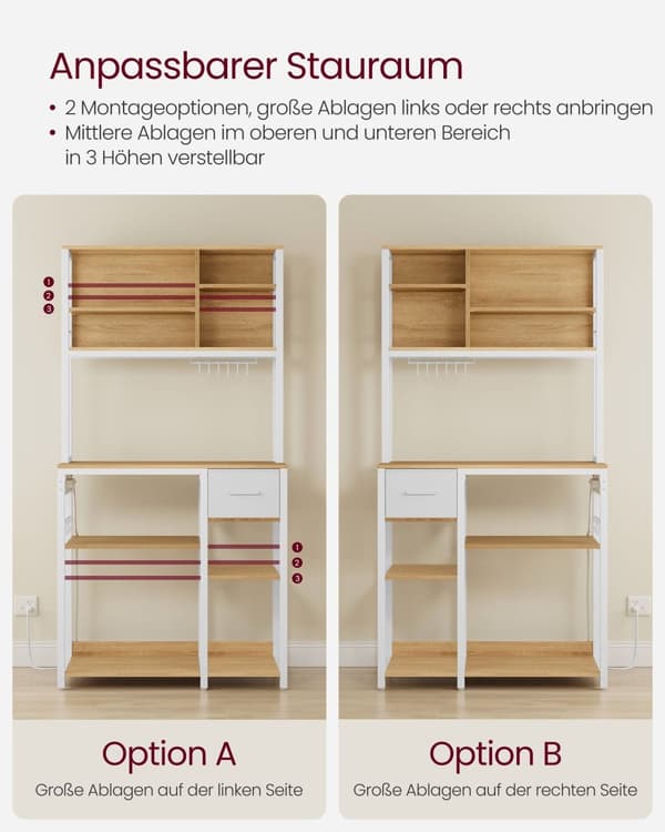 Kitchenplank 40 x 80 x 180,4 cm guld eg-sky hvid
