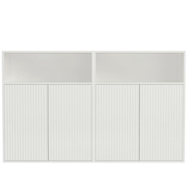 Buffé med magneter, fristående trämöbel Vit, 140 x 35 x 90 cm
