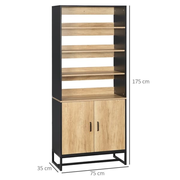 Rootz Buffet Kitchen Cabinet - Skænk - Opbevaringsenhed - Justerbare hylder - 75 cm x 35 cm x 175 cm