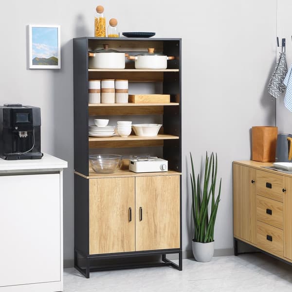 Rootz Buffet Kitchen Cabinet - Skænk - Opbevaringsenhed - Justerbare hylder - 75 cm x 35 cm x 175 cm