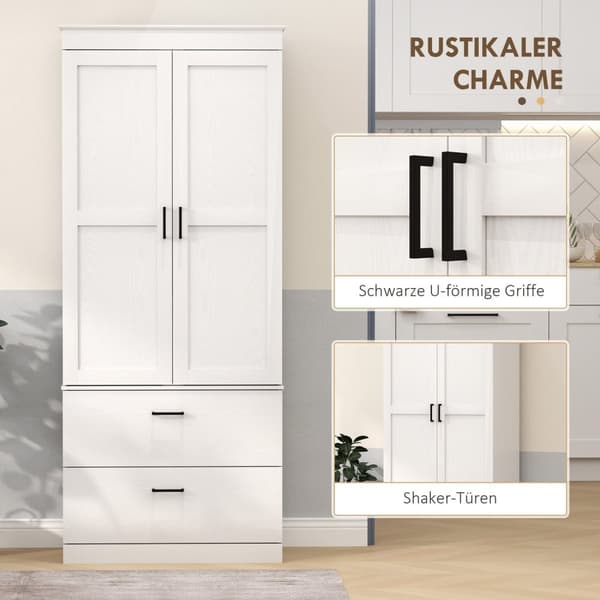 Rootzin vapaasti seisova keittiökaappi - ruokakomerovarasto - olohuoneen kaappi - säädettävät hyllyt - 75W x 39d x 178h cm