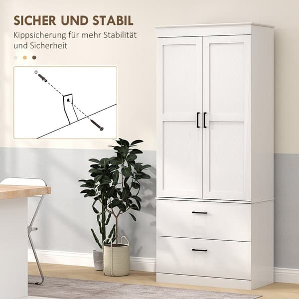 Rootzin vapaasti seisova keittiökaappi - ruokakomerovarasto - olohuoneen kaappi - säädettävät hyllyt - 75W x 39d x 178h cm