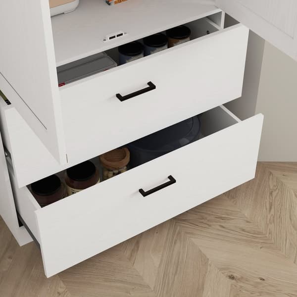 Rootzin vapaasti seisova keittiökaappi - ruokakomerovarasto - olohuoneen kaappi - säädettävät hyllyt - 75W x 39d x 178h cm