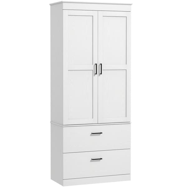 Rootzin vapaasti seisova keittiökaappi - ruokakomerovarasto - olohuoneen kaappi - säädettävät hyllyt - 75W x 39d x 178h cm